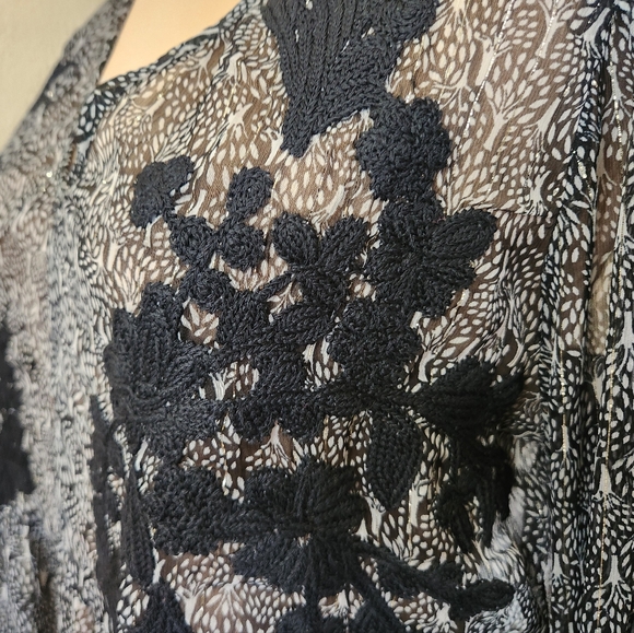 WORLD MARKET Embroidered Sheer Maxi Dress - Size M - Picture 8 of 16